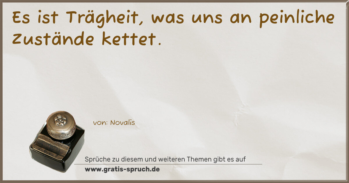 Spruchbild: Faulheit