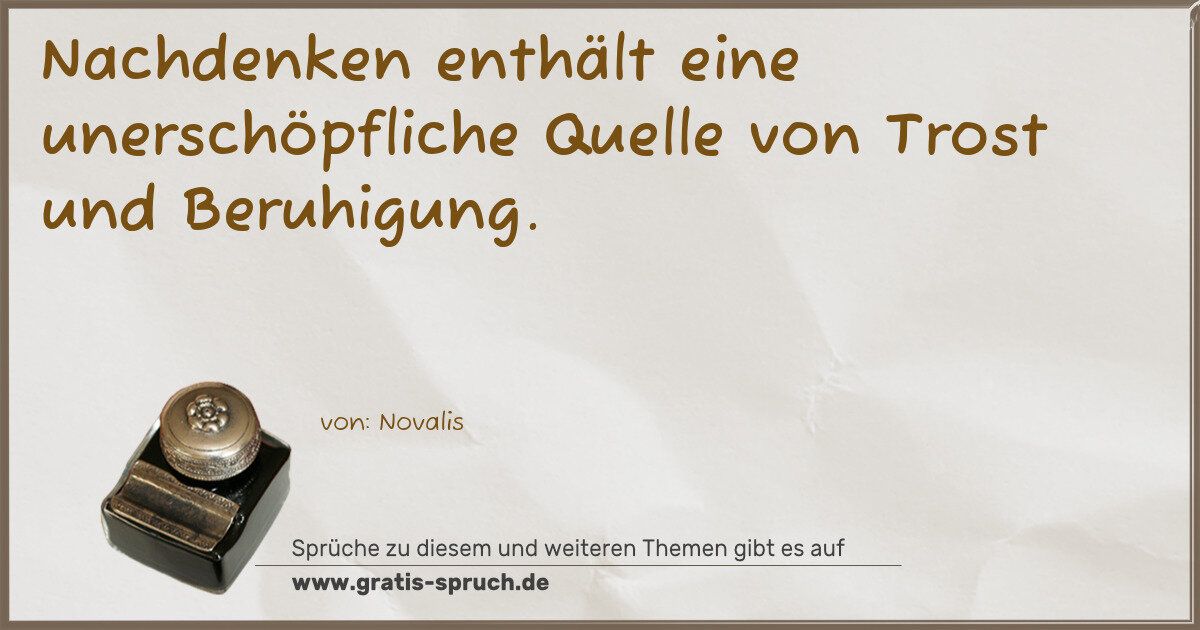 Spruchbild: Nachdenken