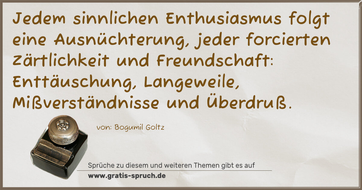 Spruchbild: Überdruss