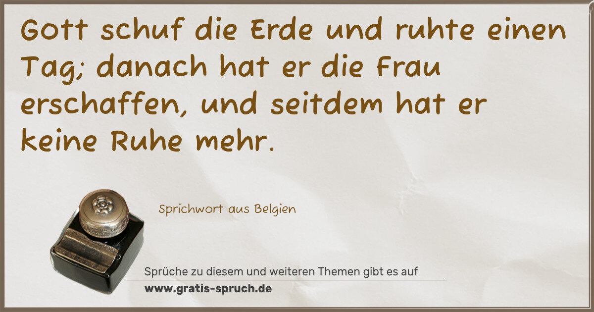 Spruchbild: aus Belgien Sprüche