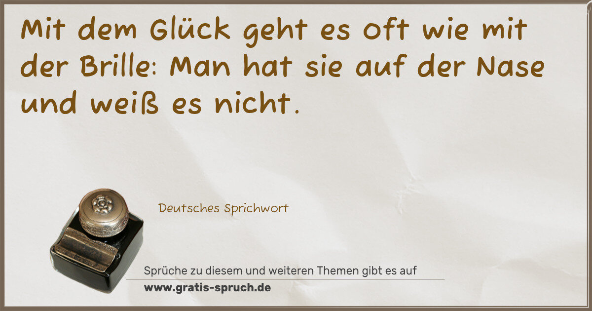Spruchbild: Brille