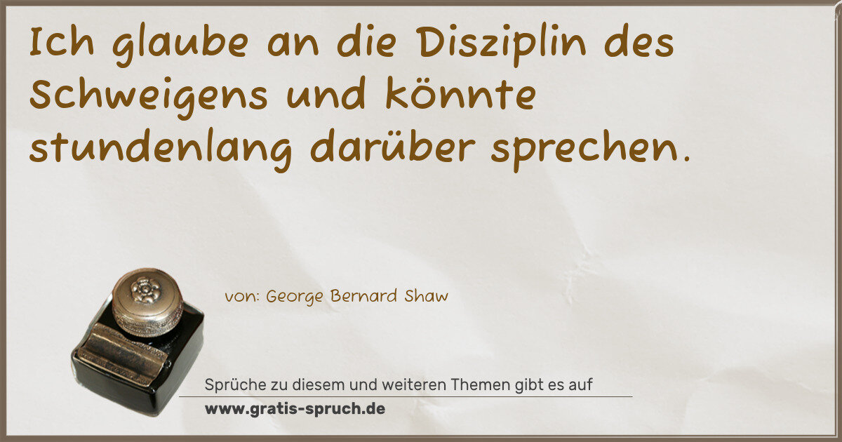 Spruchbild: Disziplin