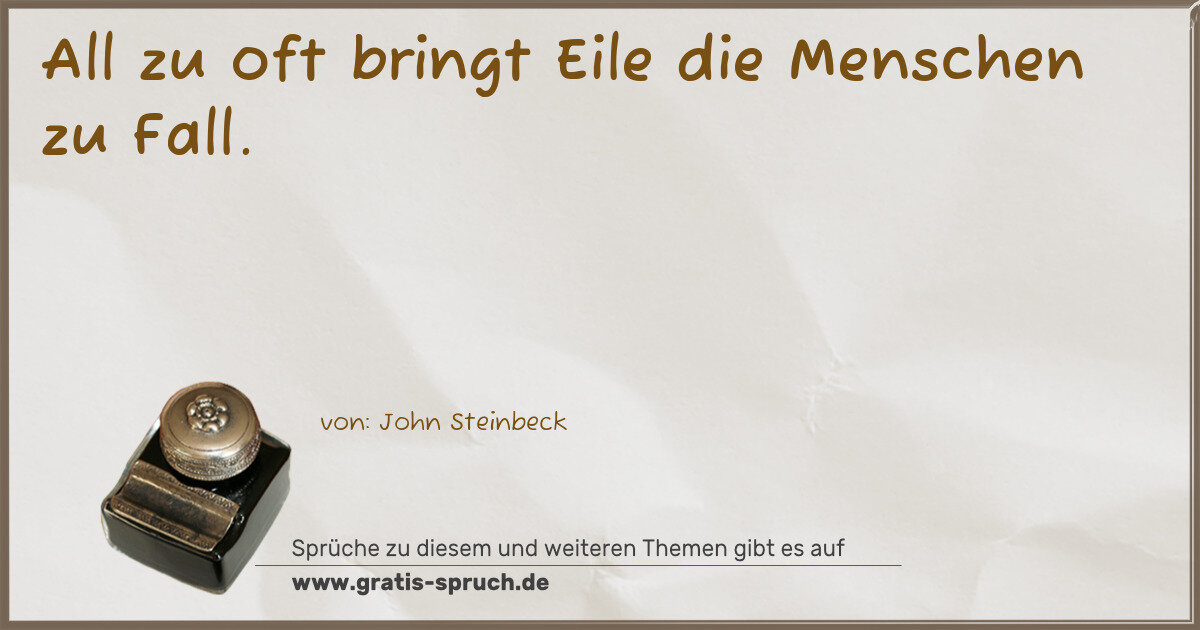 Spruchbild: Eile