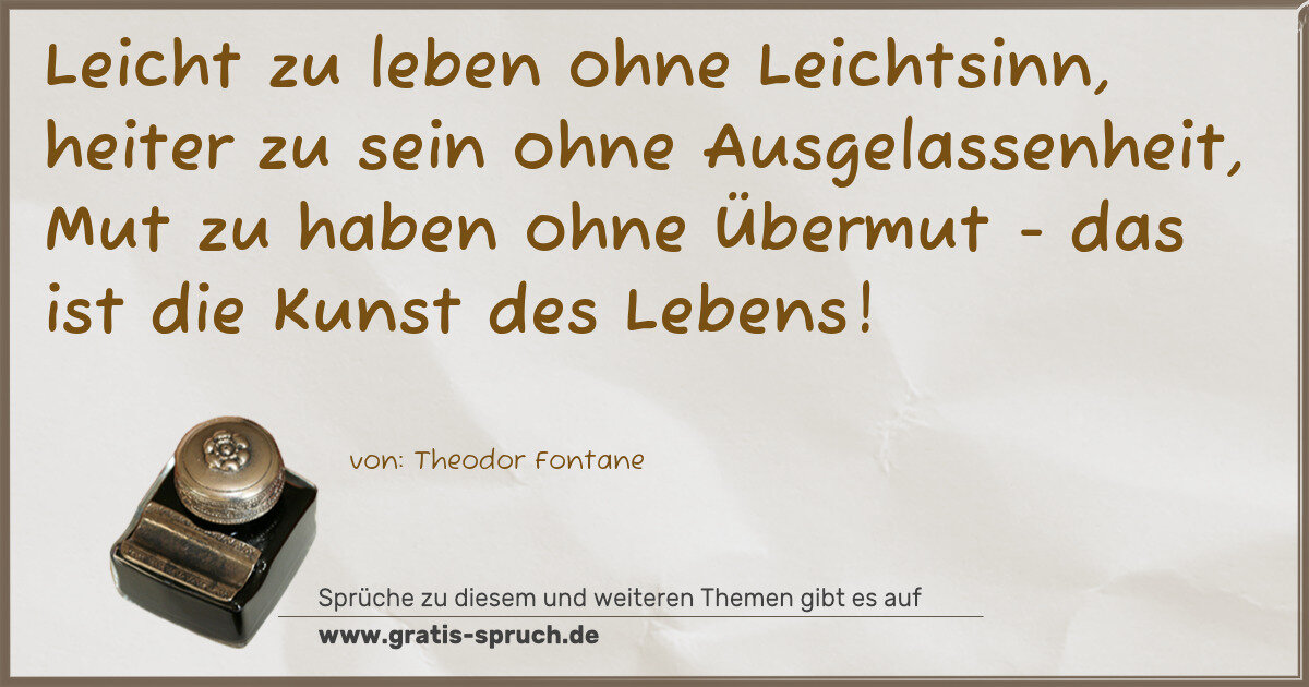 Spruchbild: Übermut
