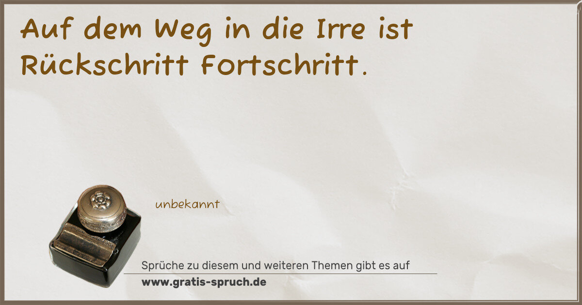 Spruchbild: Rückschritt