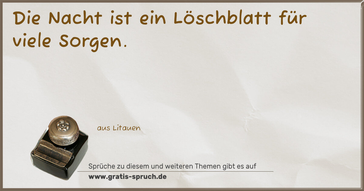 Spruchbild: aus Litauen Sprüche