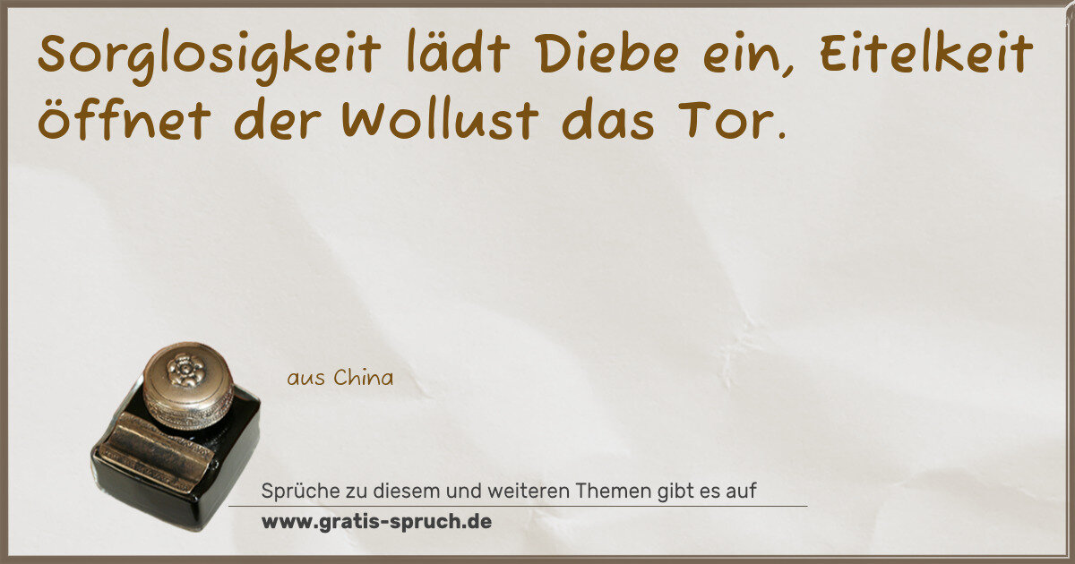 Spruchbild: Sorglosigkeit
