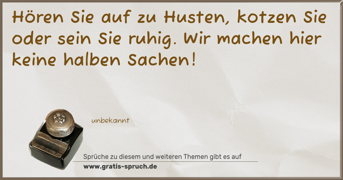 Spruchbild: Husten