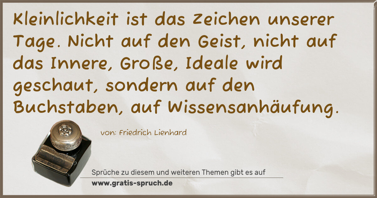 Spruchbild: Engstirnigkeit