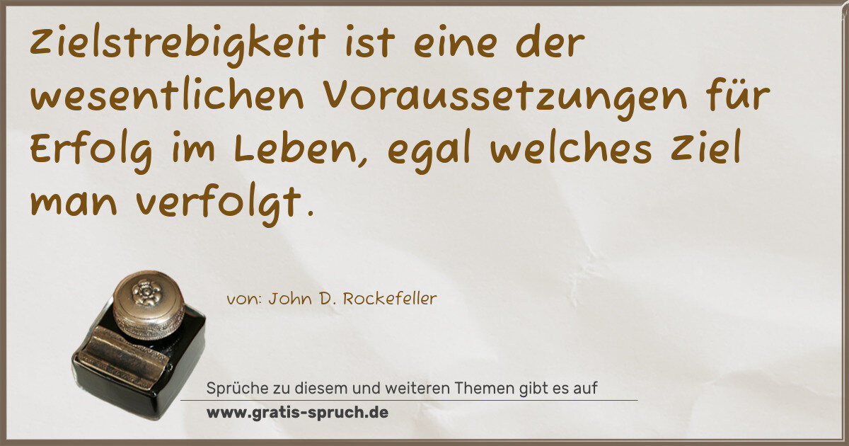 Spruchbild: Zielstrebigkeit