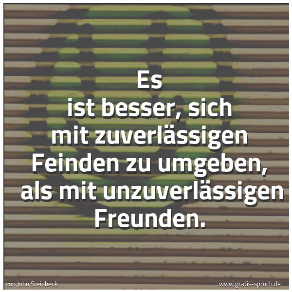 Quadratisches Spruchbild: Es ist besser, sich mit zuverlässigen Feinden zu umgeben,  als mit unzuverlässigen Freunde …