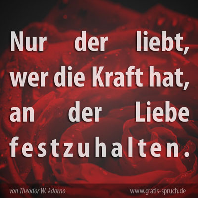 Nur der liebt, wer die Kraft hat, an der Liebe festzuhalten.