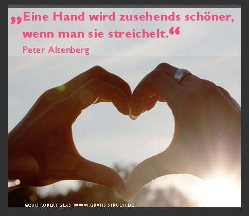 Eine Hand wird zusehends schöner, wenn man sie streichelt.